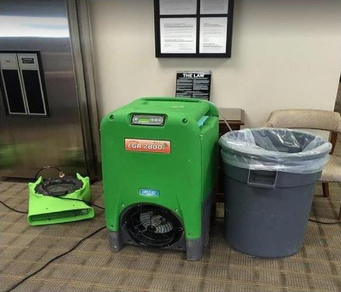 SERVPRO drying equipment being used in commercial space