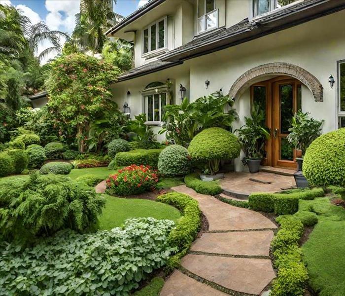 A well-maintained home surrounded by greenery