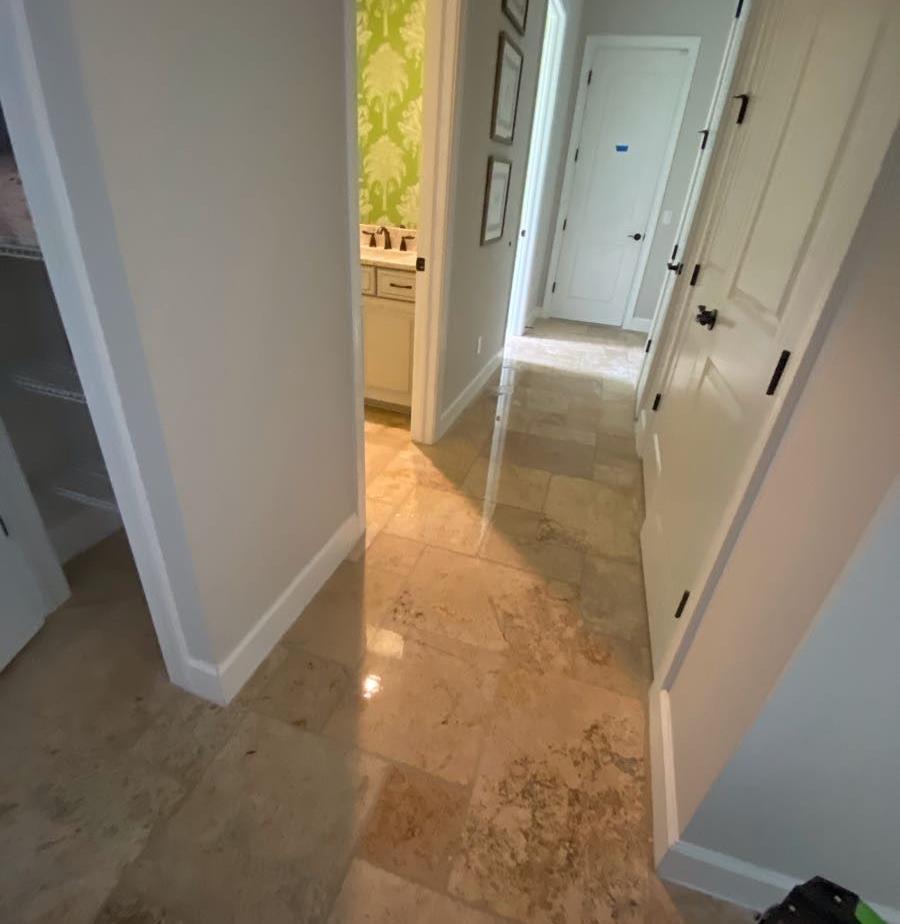 flooded bathroom/hallway